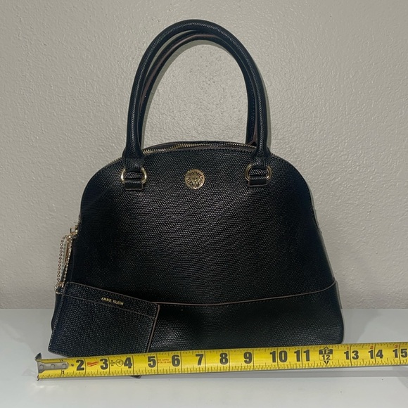 Anne Klein Black Satchel with Gold Details - Picture 2 of 8